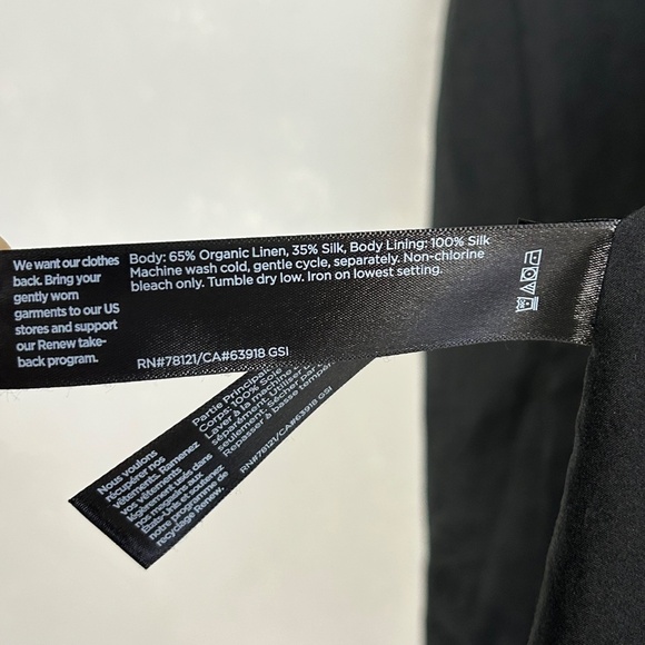 Eileen Fisher women size 1X open front jacket organic linen silk black w pockets - Picture 9 of 9